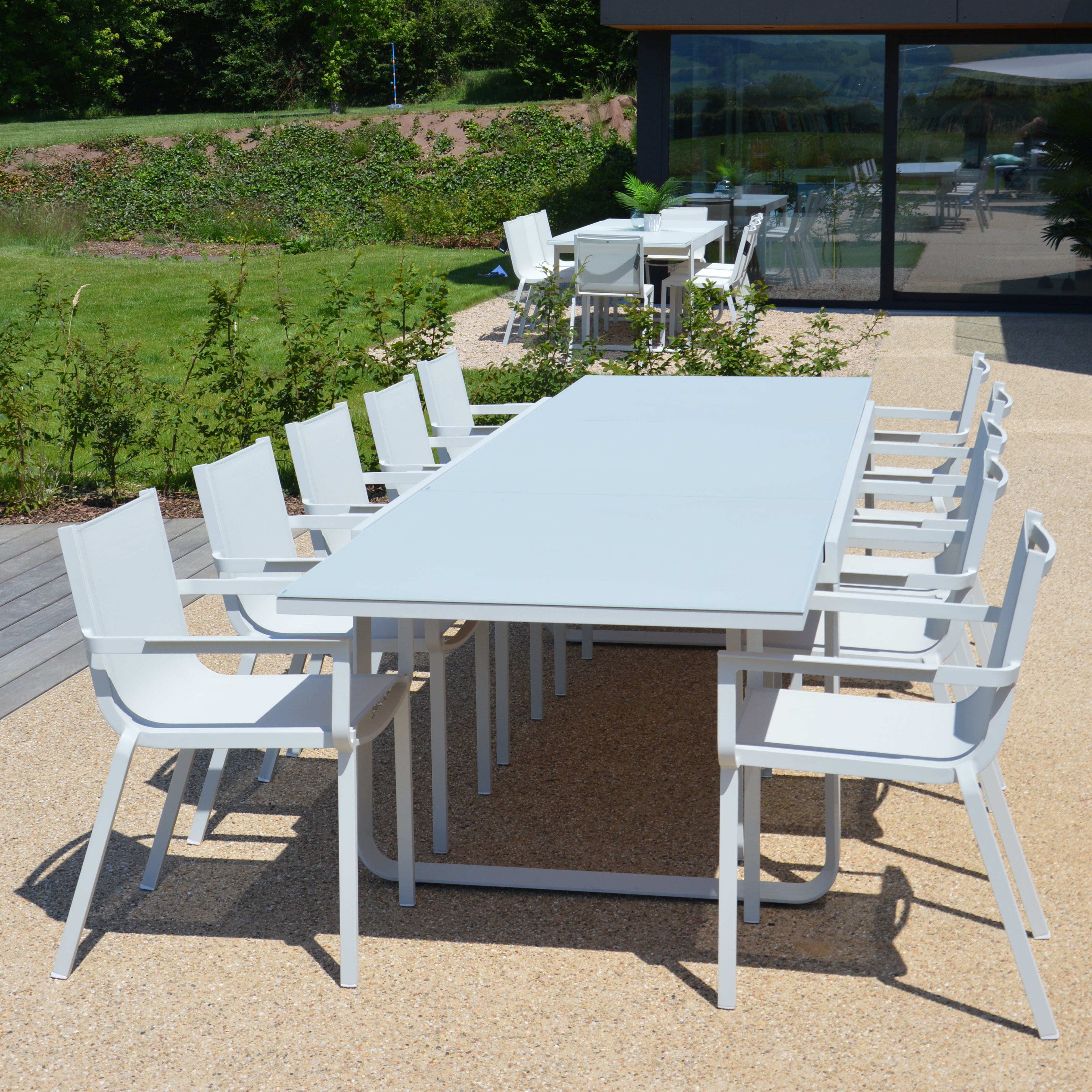 Table de jardin de repas ARCANE Paradise rect gris clair 10/12 personnes - 3