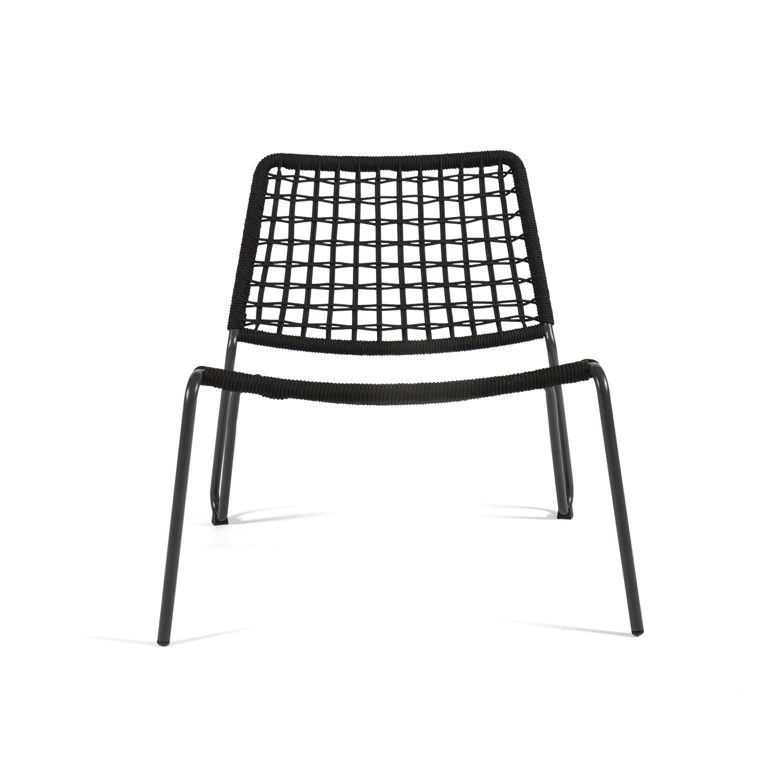 Fauteuil bas en acier Fizz corde anthracite - 3