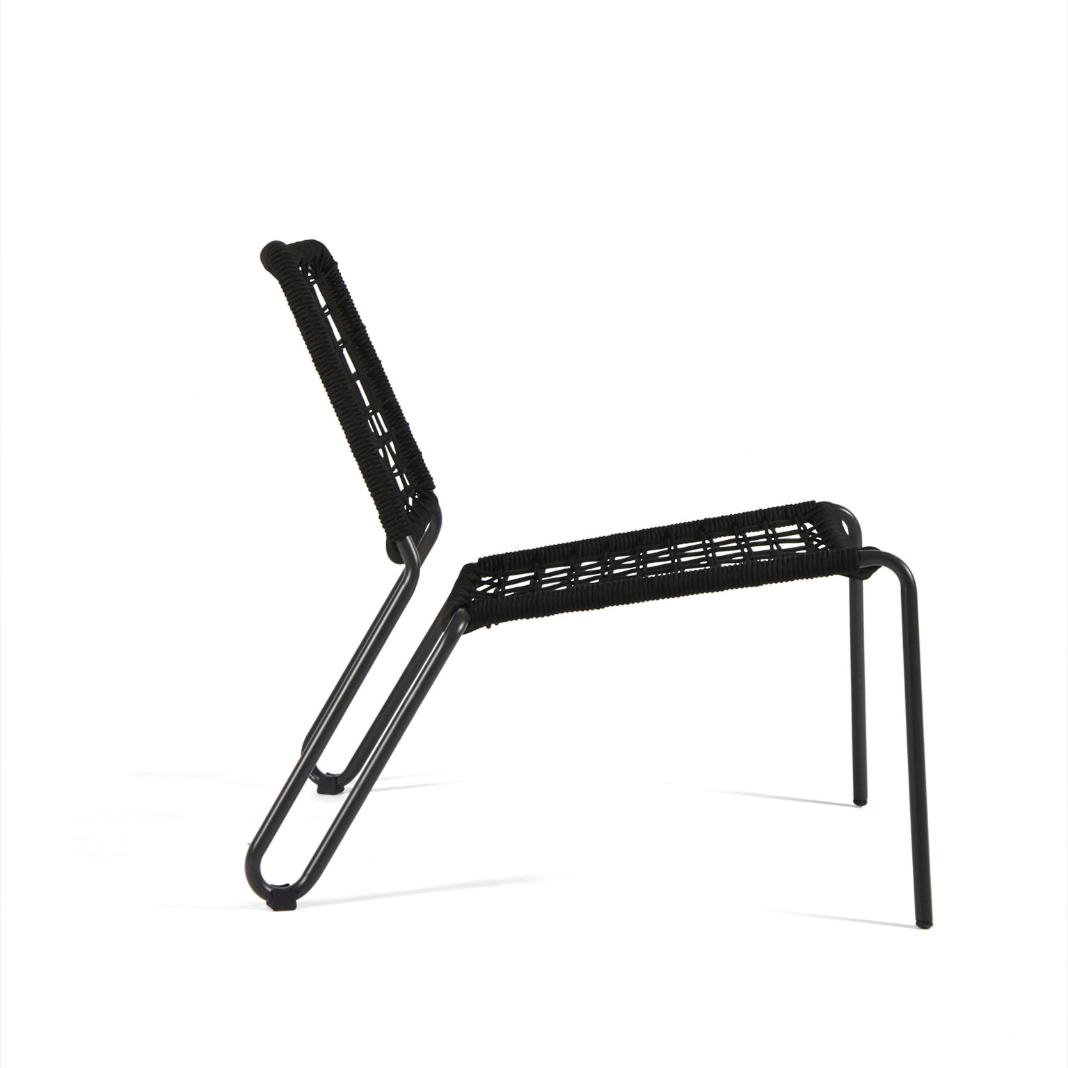 Fauteuil bas en acier Fizz corde anthracite - 4