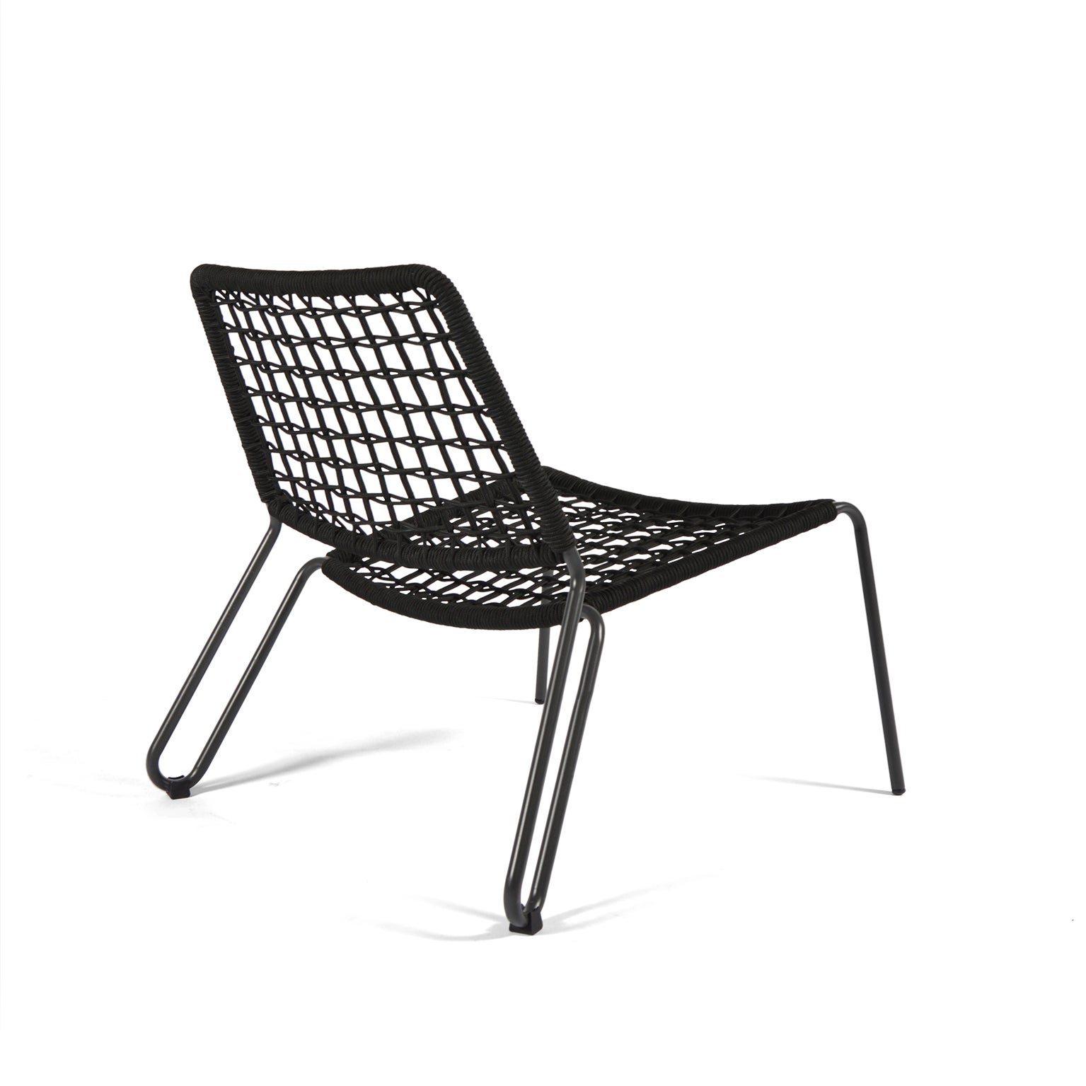 Fauteuil bas en acier Fizz corde anthracite - 2