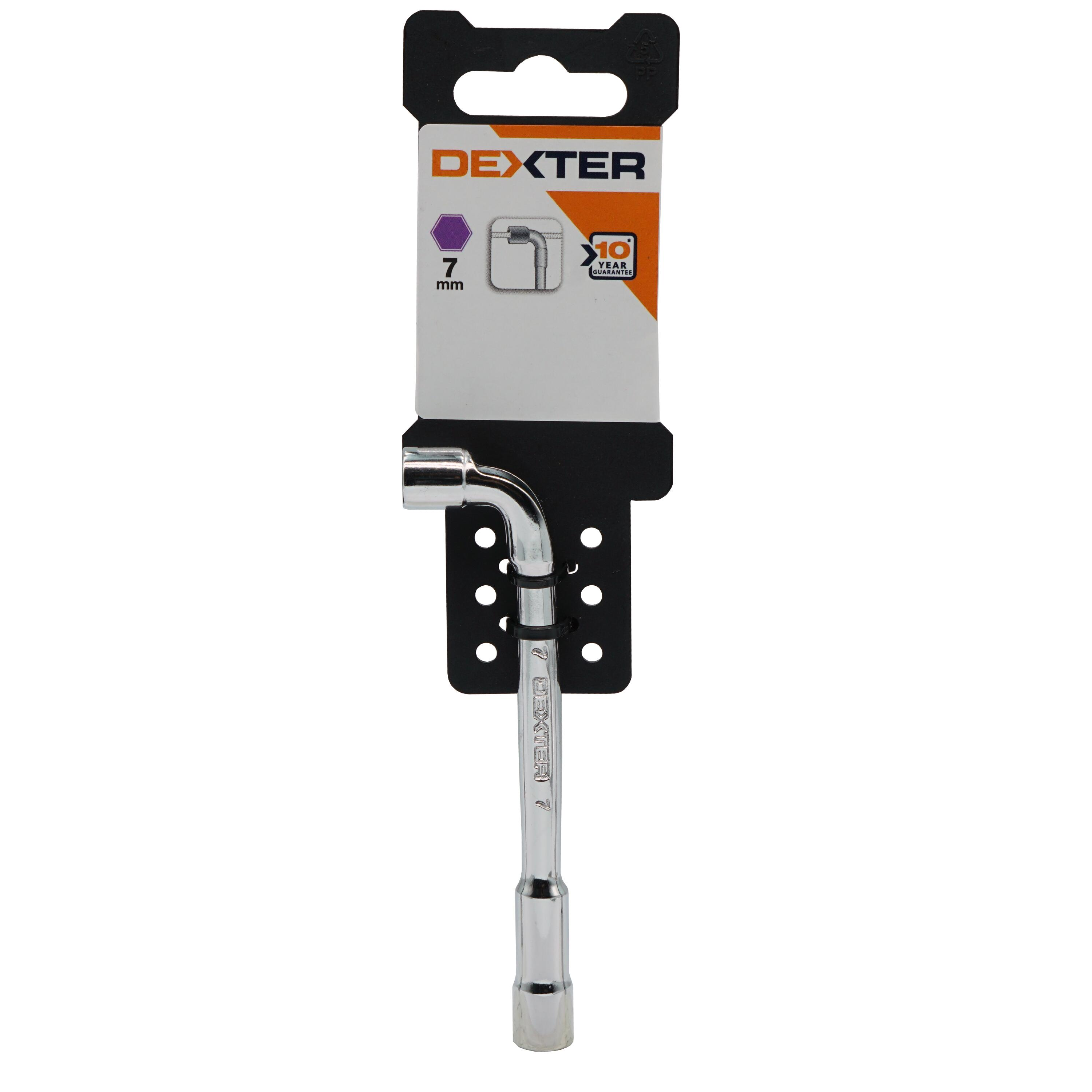 Clé à pipe débouchée en chrome vanadium multifonction DEXTER, Diam.7 mm - 2
