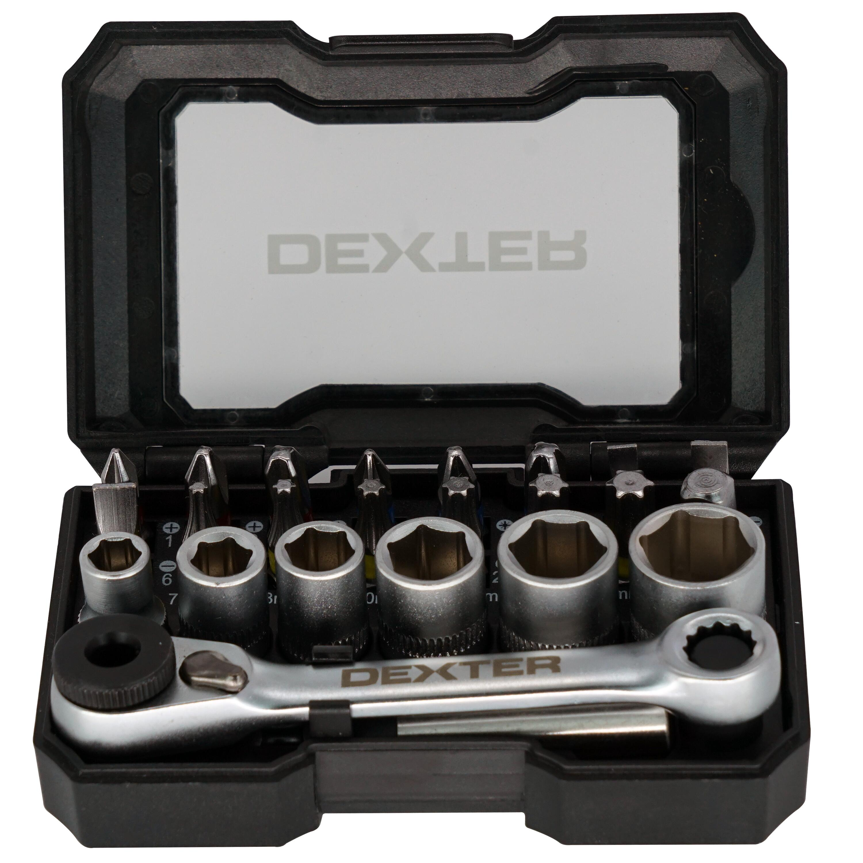 Coffret de douilles 6 pans+mini-cliquet+embout DEXTER en acier chrome vanadium - 2