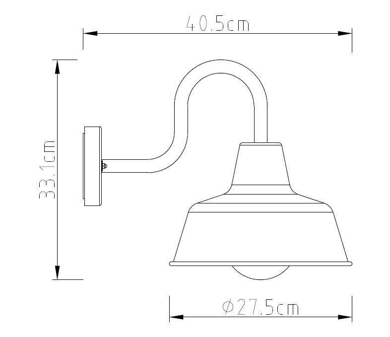 Applique classico da esterno Sarasota nero IP44 E27 INSPIRE - 9