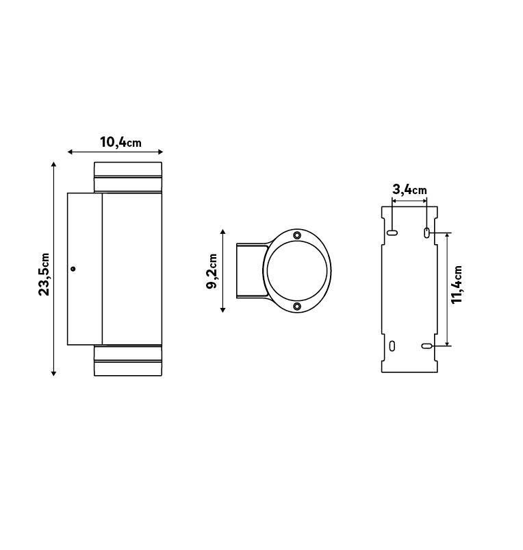Applique moderno da esterno Ruka nero IP44 2xGU10 INSPIRE - 6