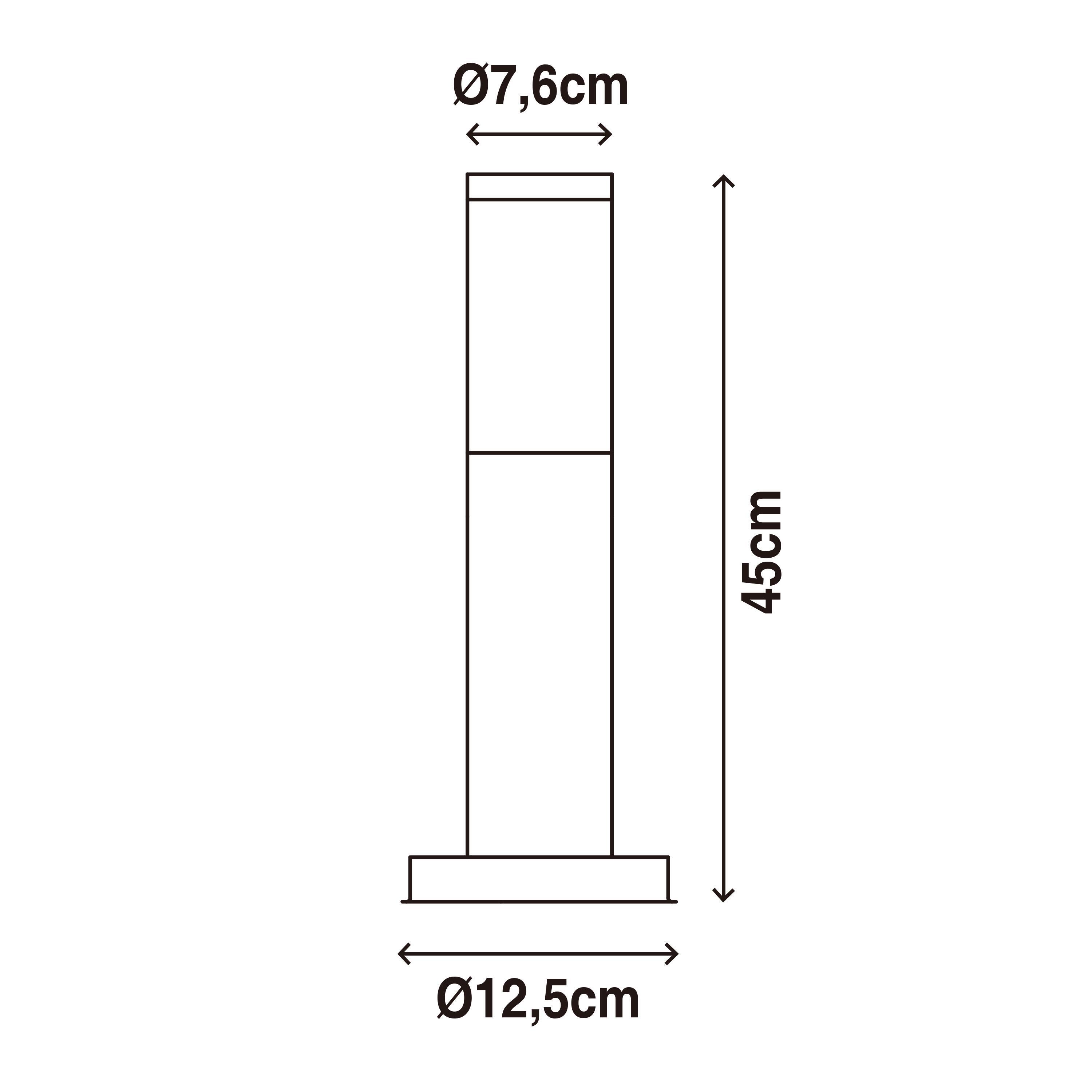 Lampa ogrodowa zewnętrzna słupek Travis E27 czarna 45 cm IP44 - 10