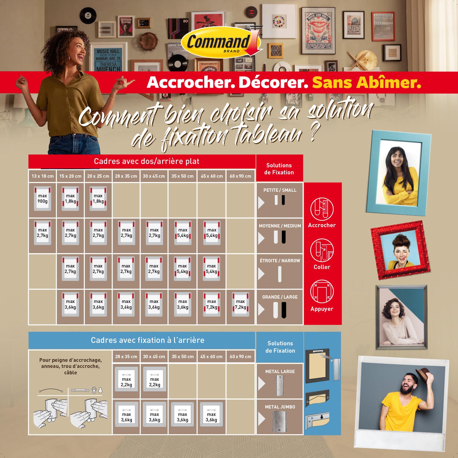 Lot de 8 Languette adhésive blanc Cadres fins déco COMMAND - 6