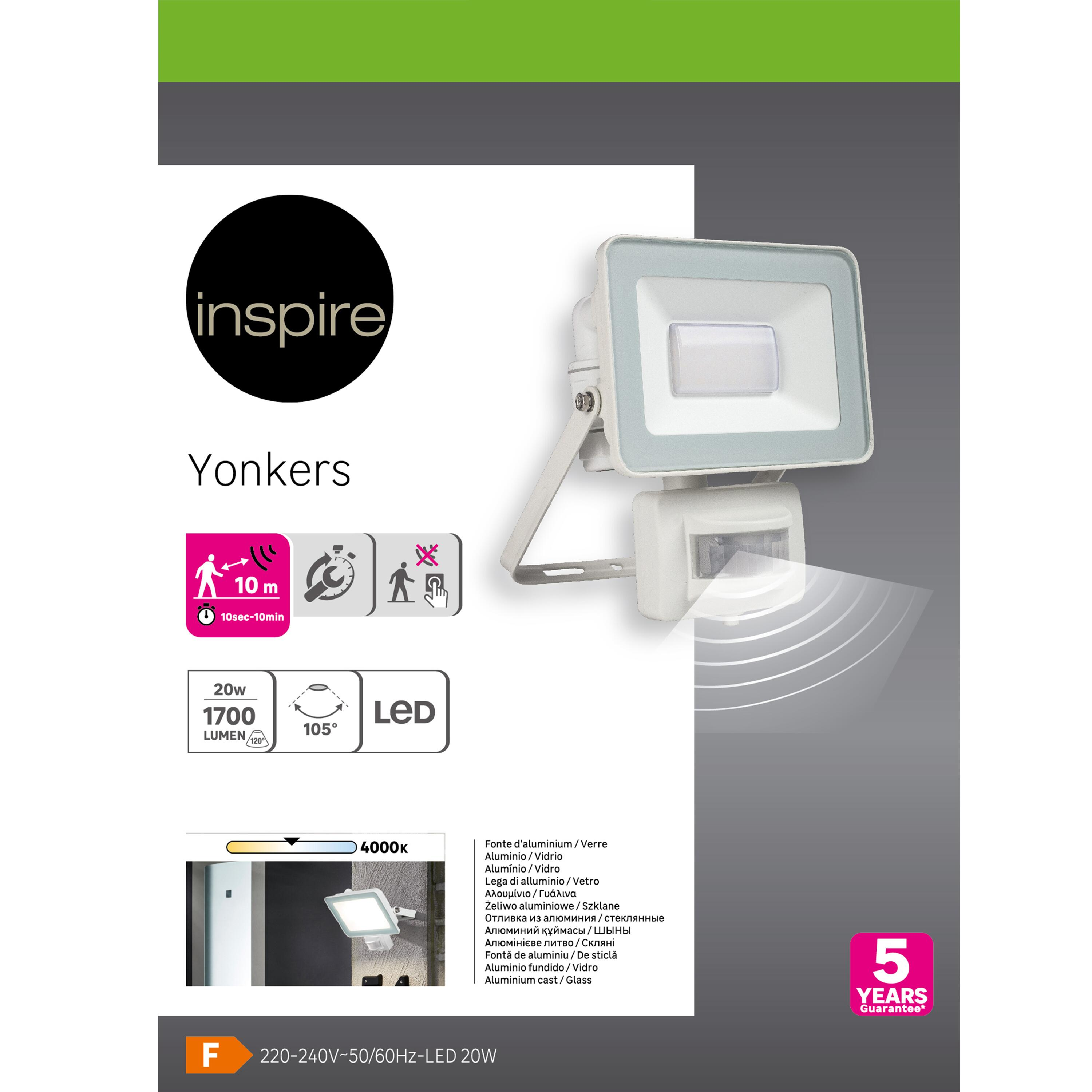 Projecteur avec détecteur extérieur module led 1700 Lm blanc Yonkers INSPIRE - 3