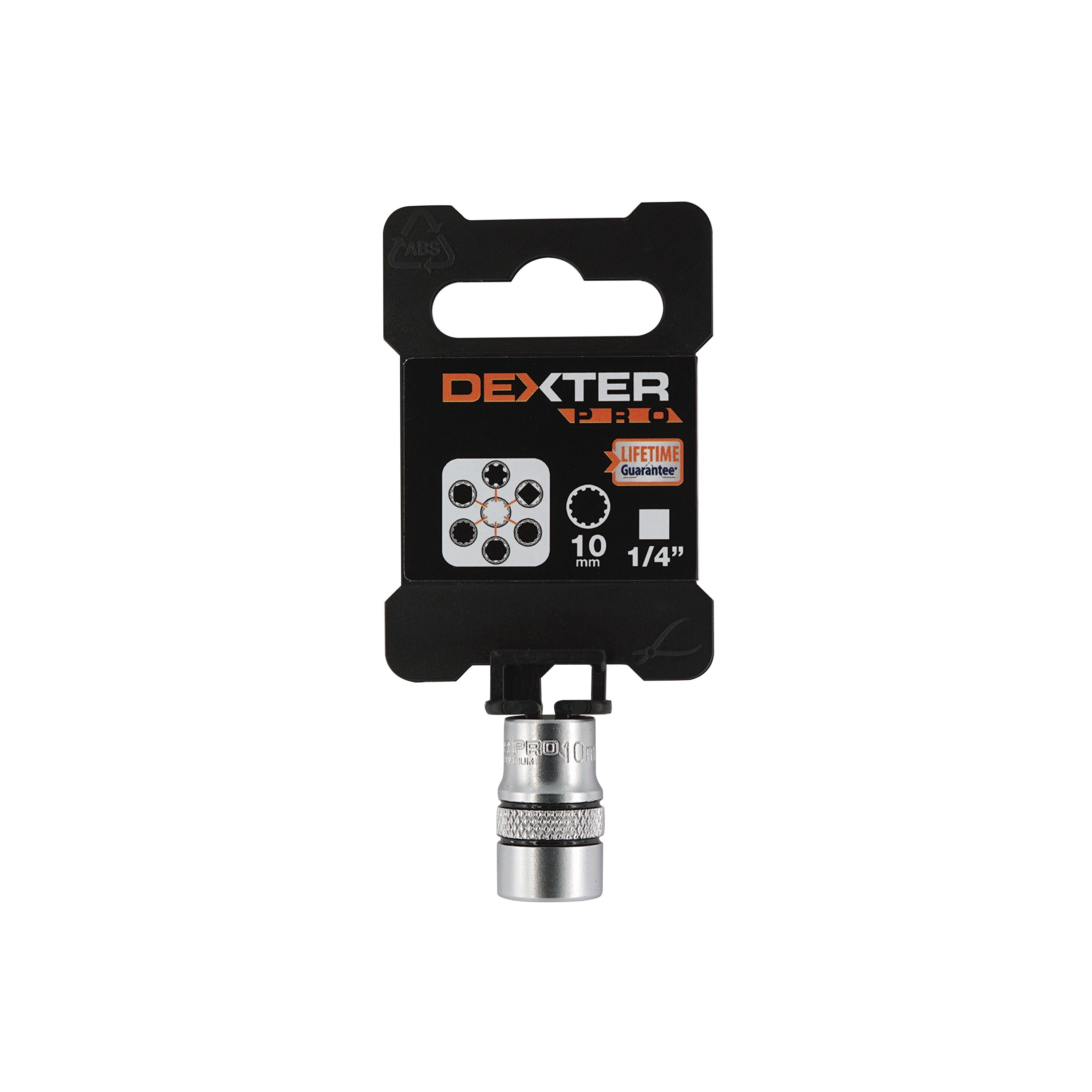 Douille 12 pans 1/4 en chrome vanadium DEXTER PRO, Diam.10 mm - 4