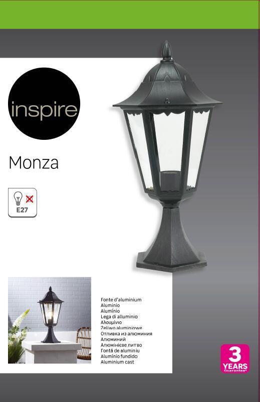 Borne extérieur e27 max 60W noir Monza INSPIRE - 4