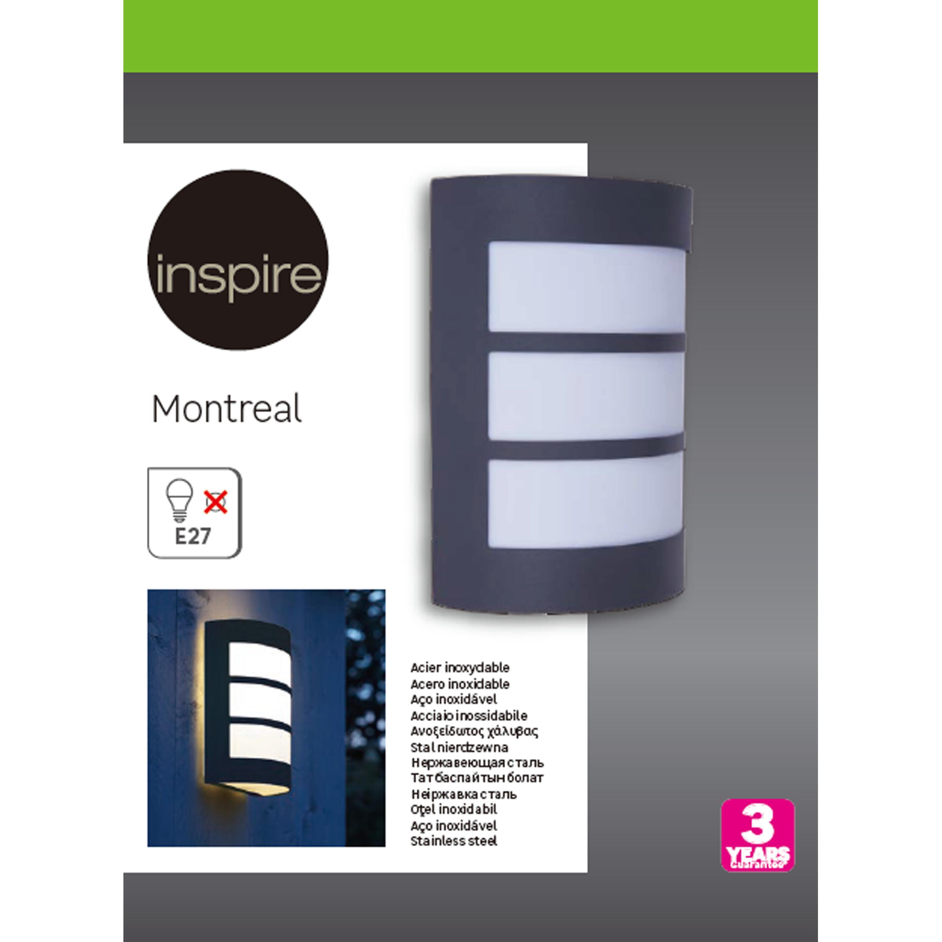 Applique moderno da esterno Montreal grigio IP44 E27 INSPIRE - 7