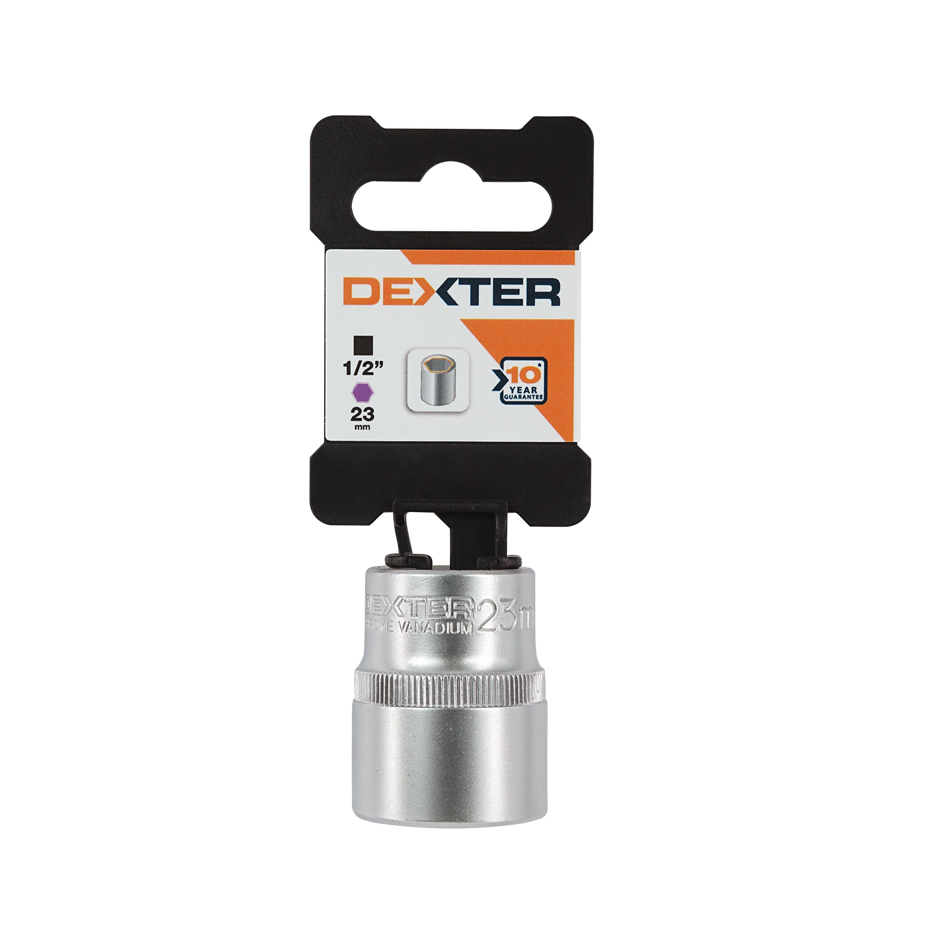 Douille 6 pans 1/2 en chrome vanadium DEXTER, Diam.23 mm - 3