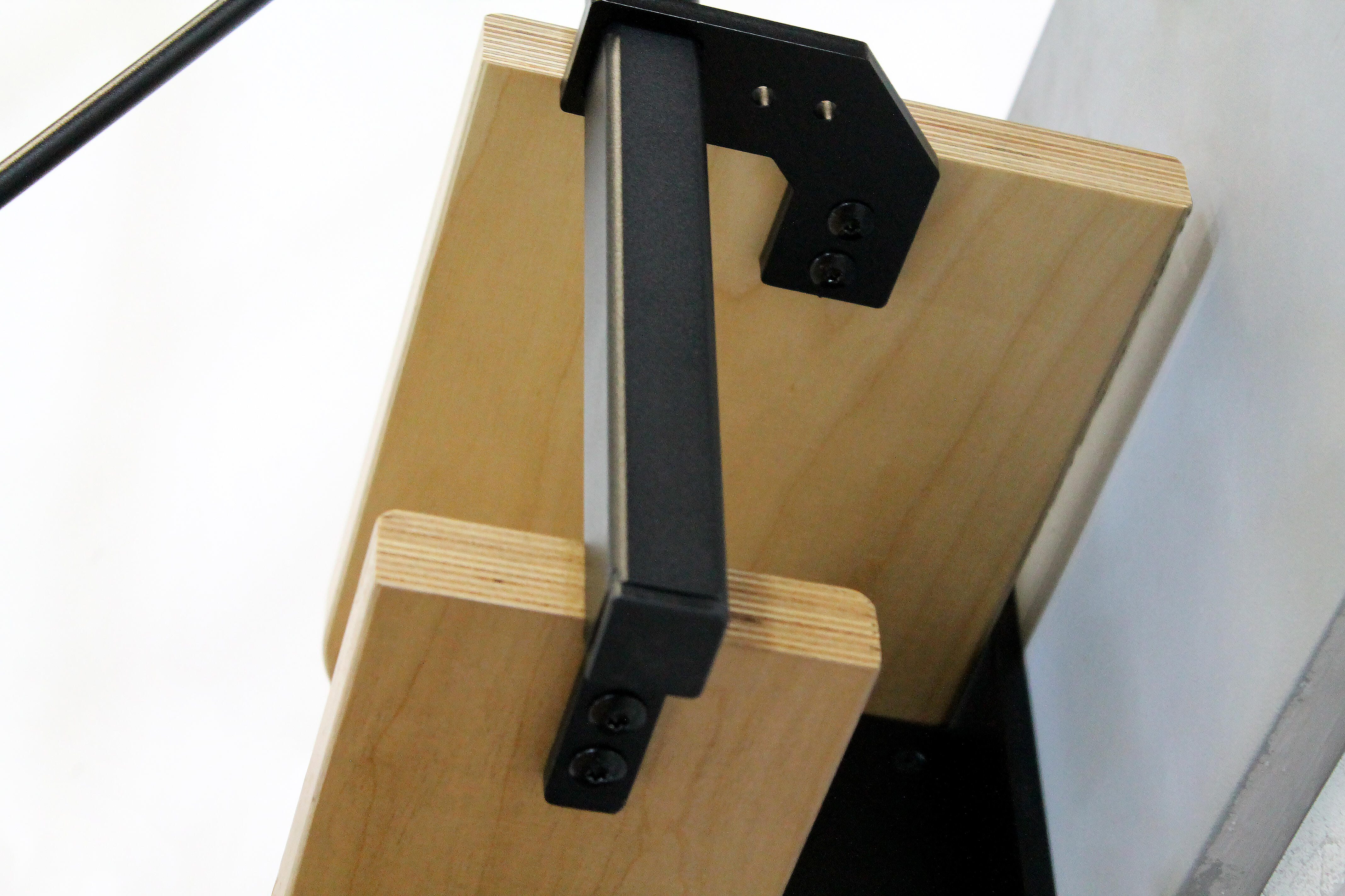 Escalier gain de place alu noir TEMPO, 11 marches, bouleau, l.70 cm - 7