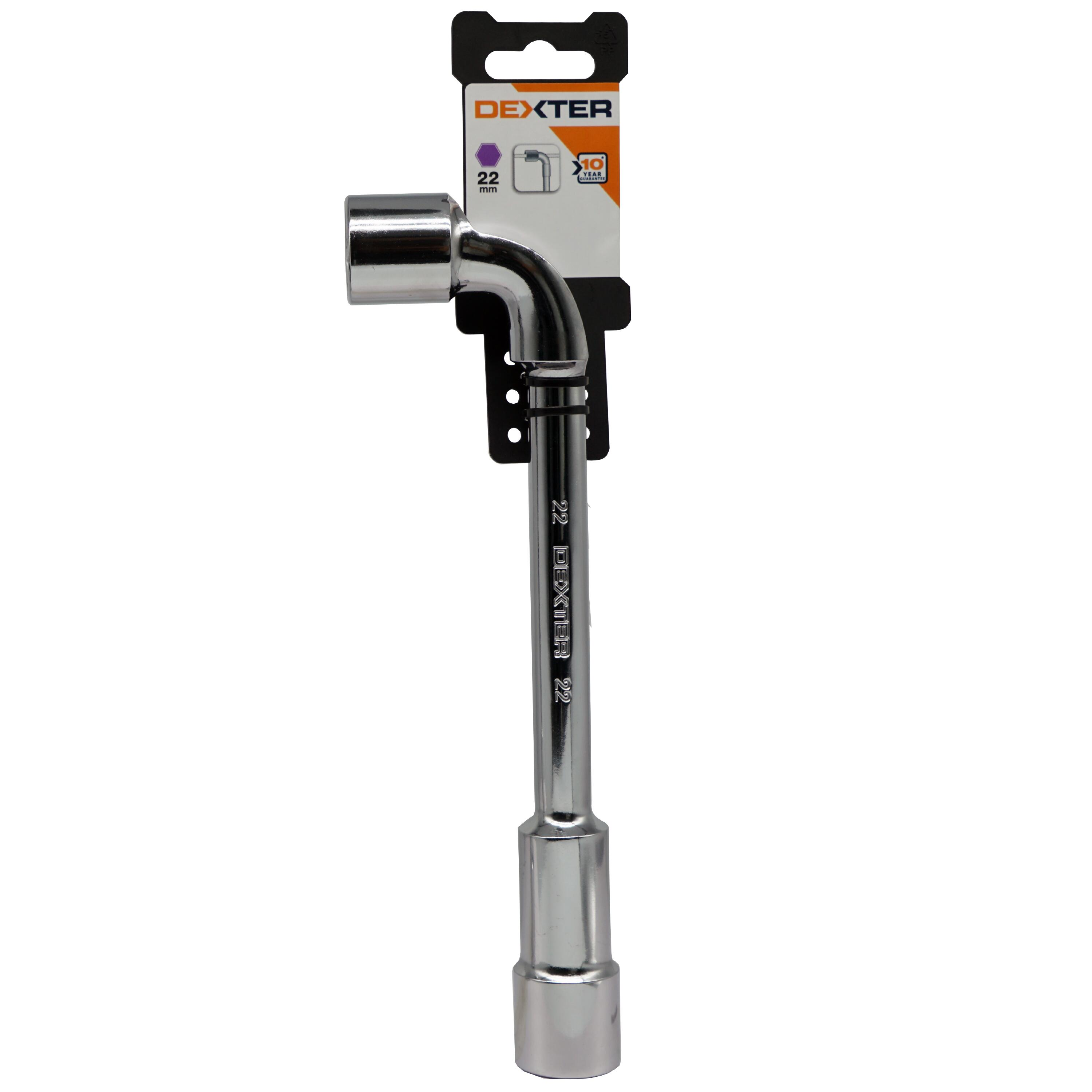 Clé à pipe débouchée en chrome vanadium multifonction DEXTER, Diam.22 mm - 2