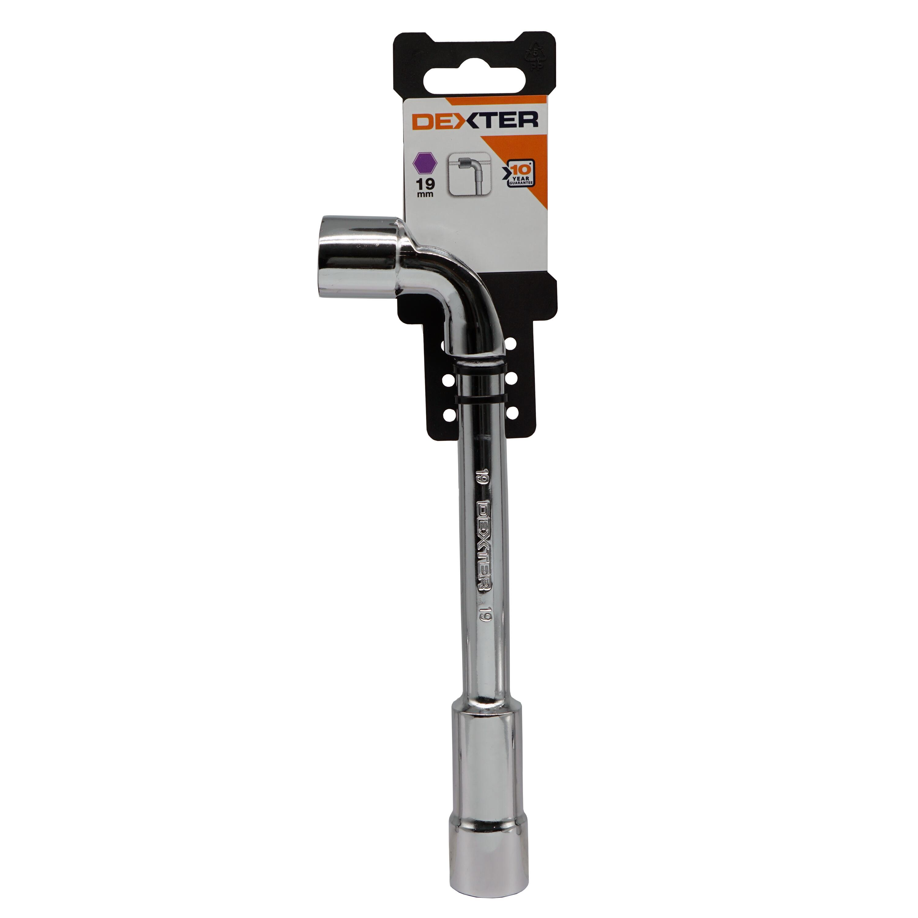Clé à pipe débouchée en chrome vanadium multifonction DEXTER, Diam.19 mm - 2