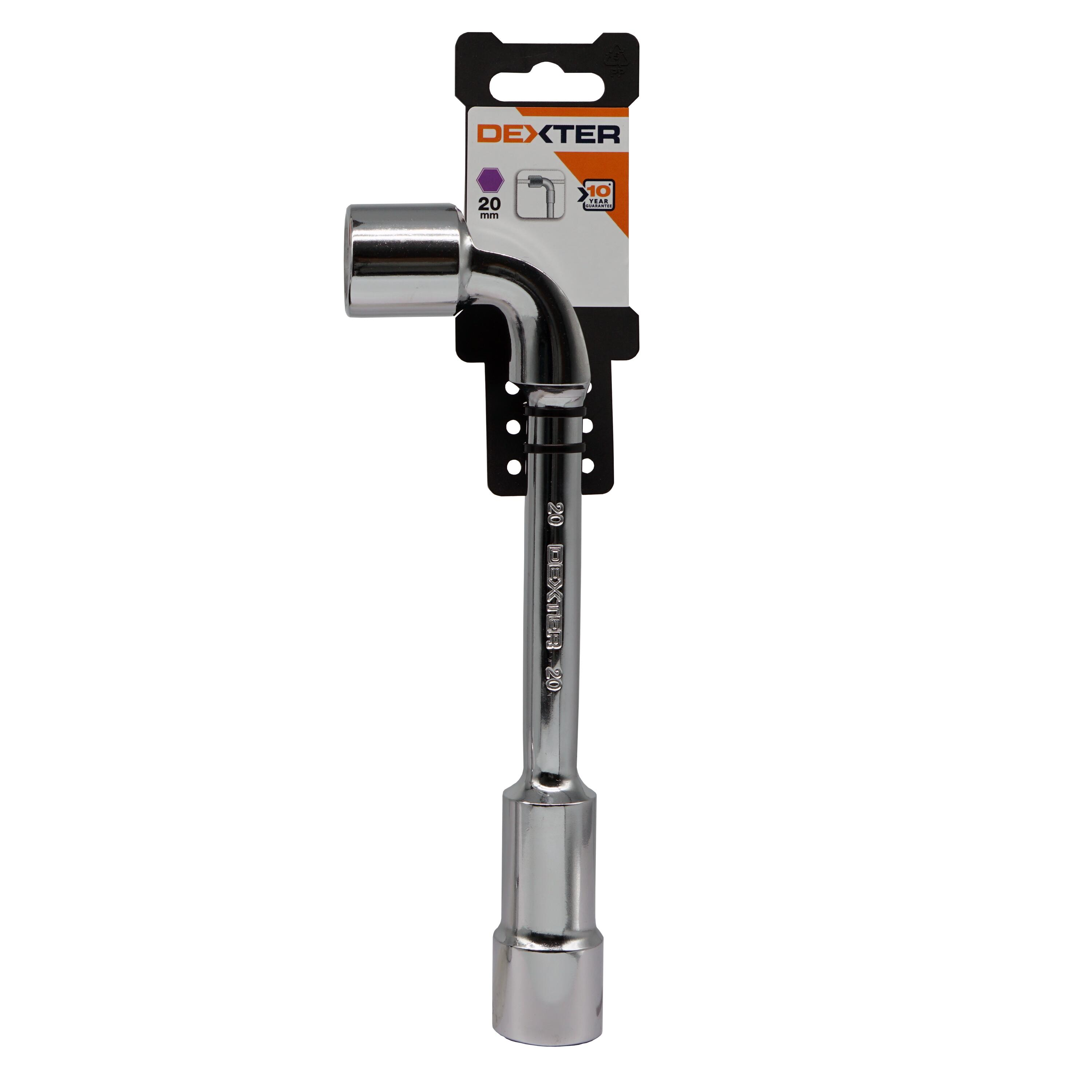 Clé à pipe débouchée en chrome vanadium DEXTER, Diam.20 mm - 2
