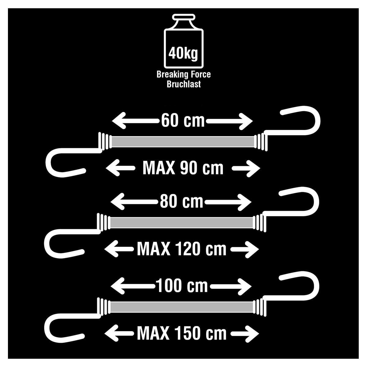 Set de cordes élastiques MASTER LOCK, Diam.8 mm x L.1000 m x l.8 mm - 5