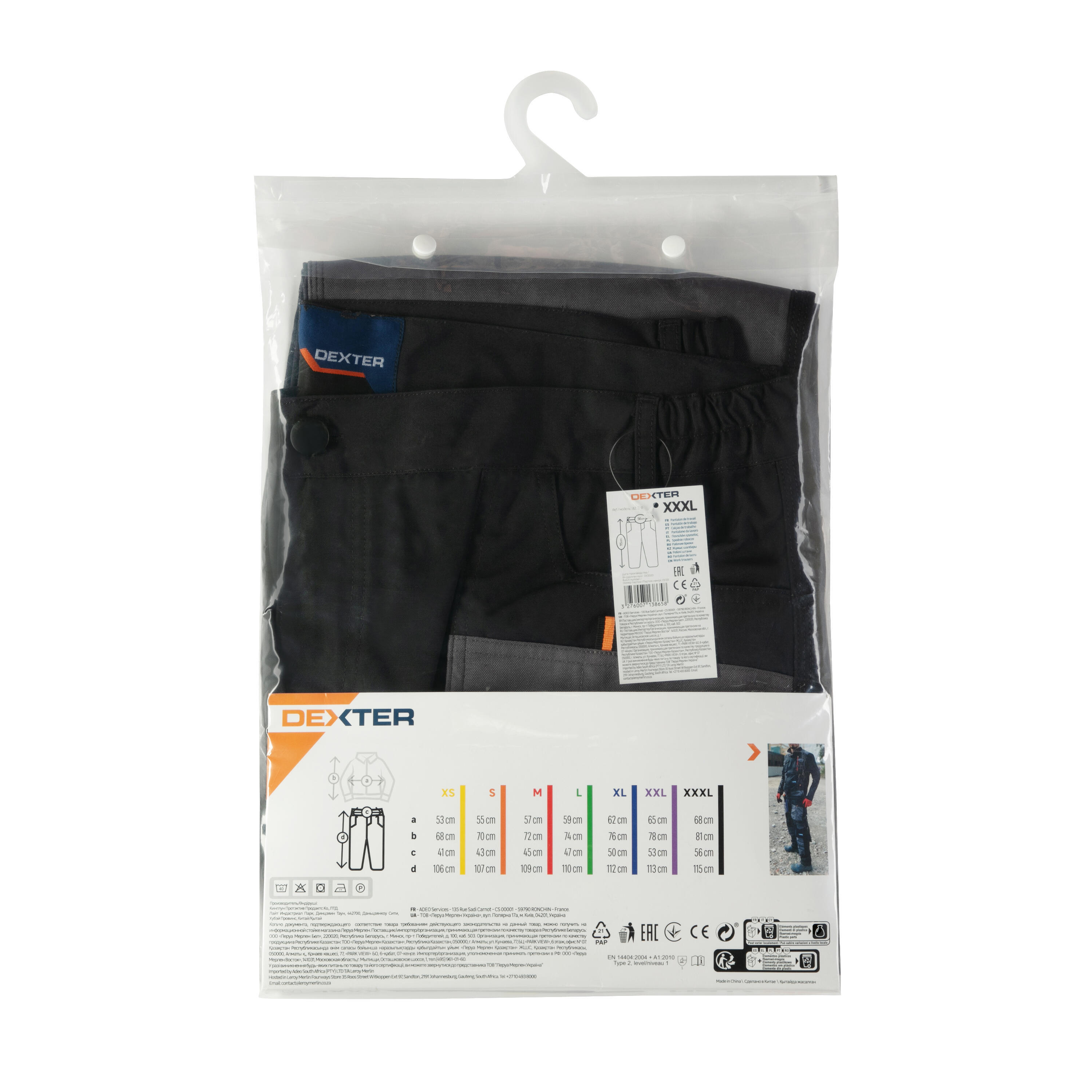 Pantalon de travail DEXTER noir / gris taille 54 - 10