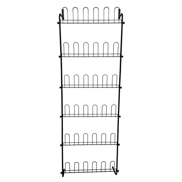 Range-chaussures à fixer ou à suspendre noir, 18 paires maximum H.168 x l.59.5 c
