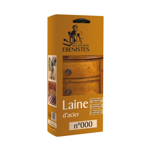 Laine d'acier n°000 150 g - LES ANCIENS EBENISTES