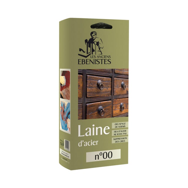 Laine d'acier n°00 150 g - LES ANCIENS EBENISTES
