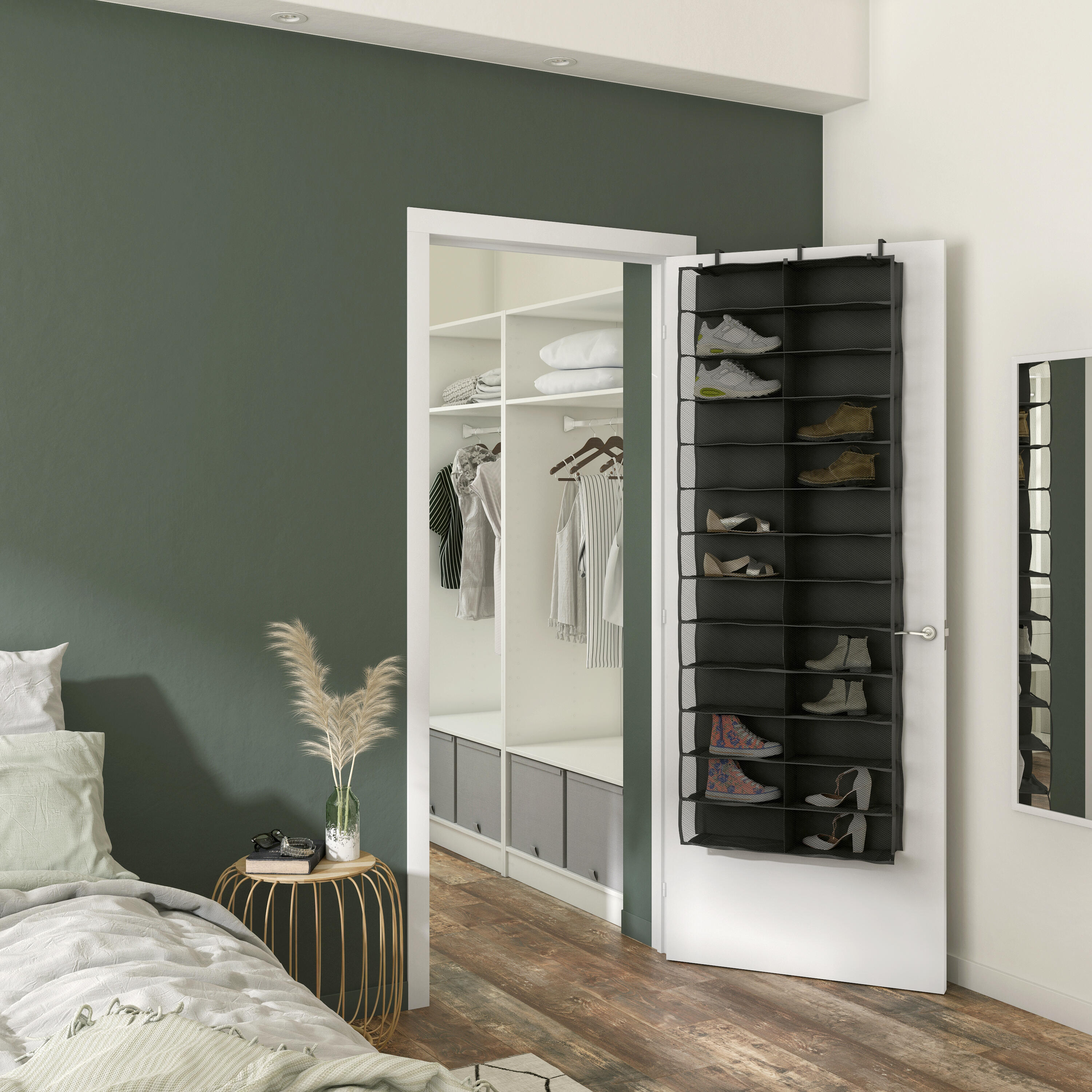 Sapateira para porta SPACEO TEXTIL 152X59X1.6CM PRETO 13 PARES - 4