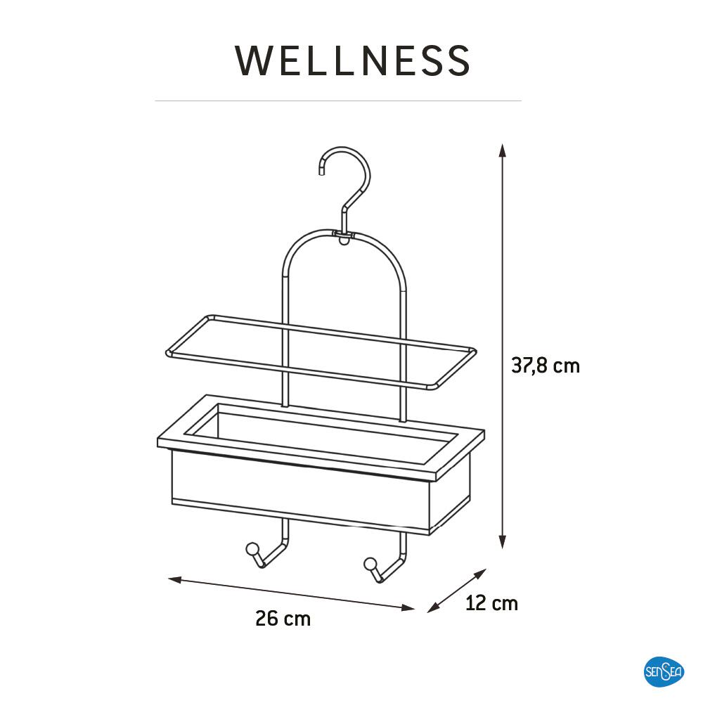 Etagère de douche bambou à suspendre / à monter mitigeur SENSEA - 7
