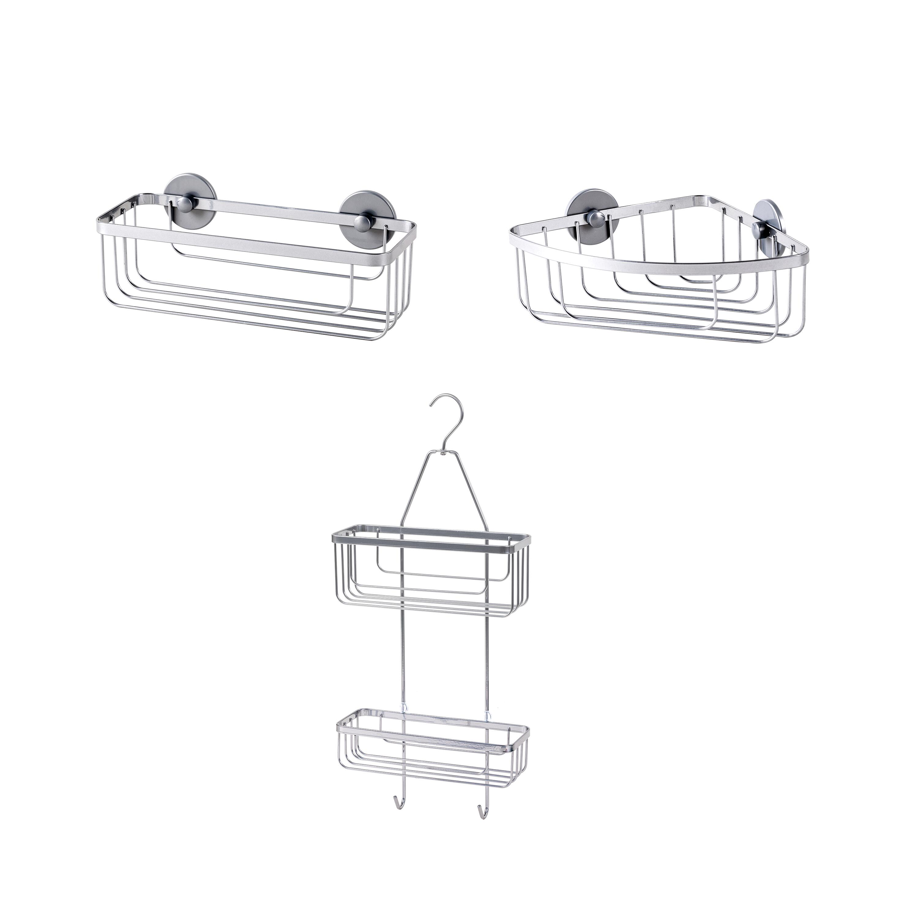 Etagère de bain / douche a suspendre, chromé, Essential 2 niveaux - 10