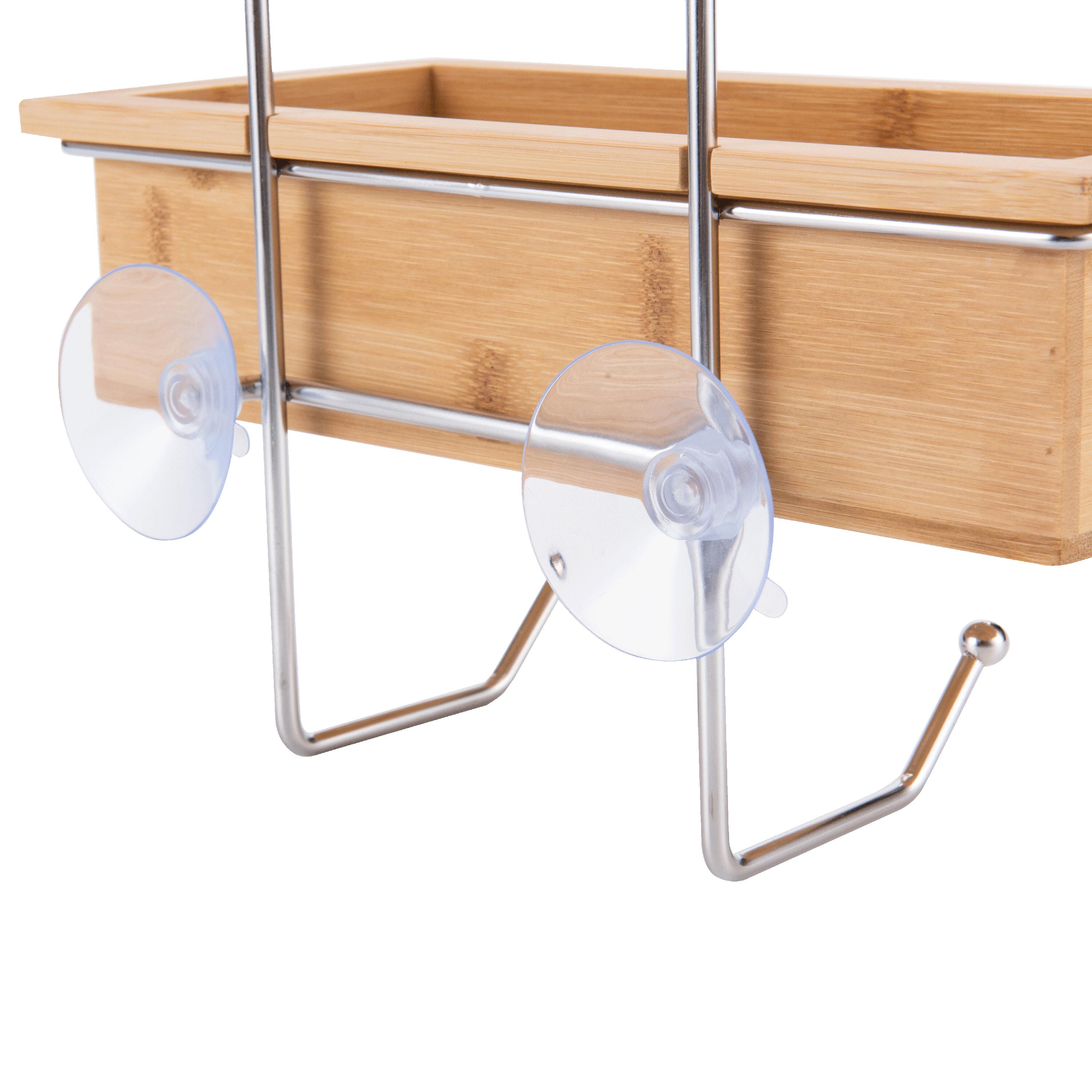 Etagère de douche bambou à suspendre / à monter mitigeur SENSEA - 4