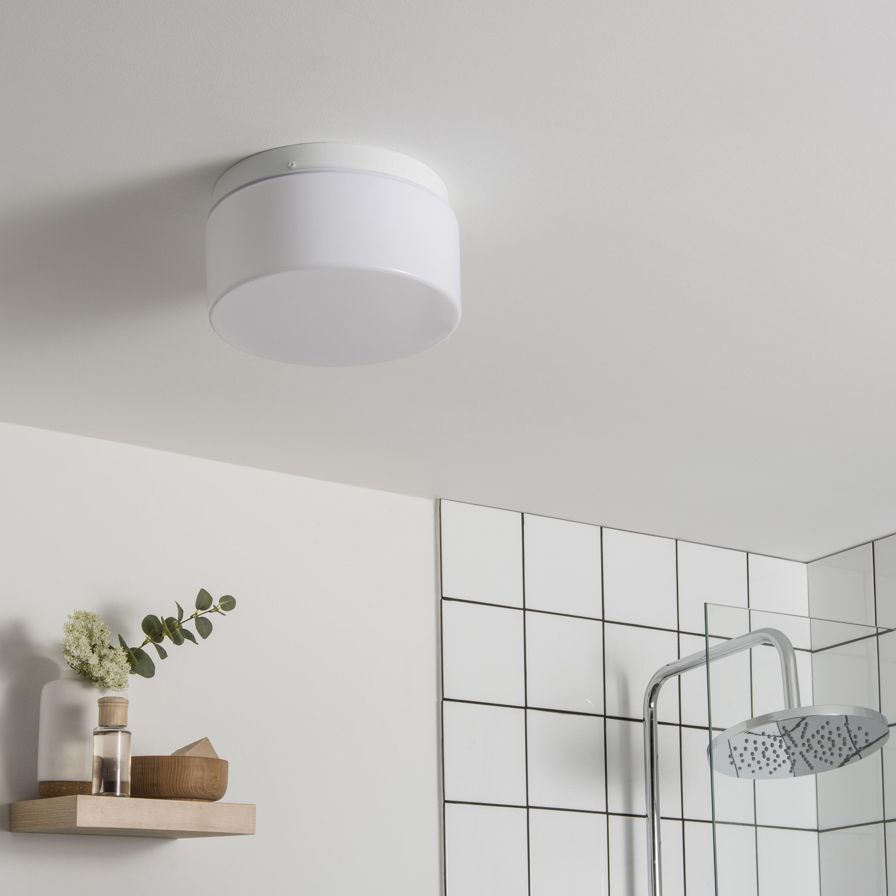 Plafonnier salle de bain 2 x E27, D.25 cm blanc - 2