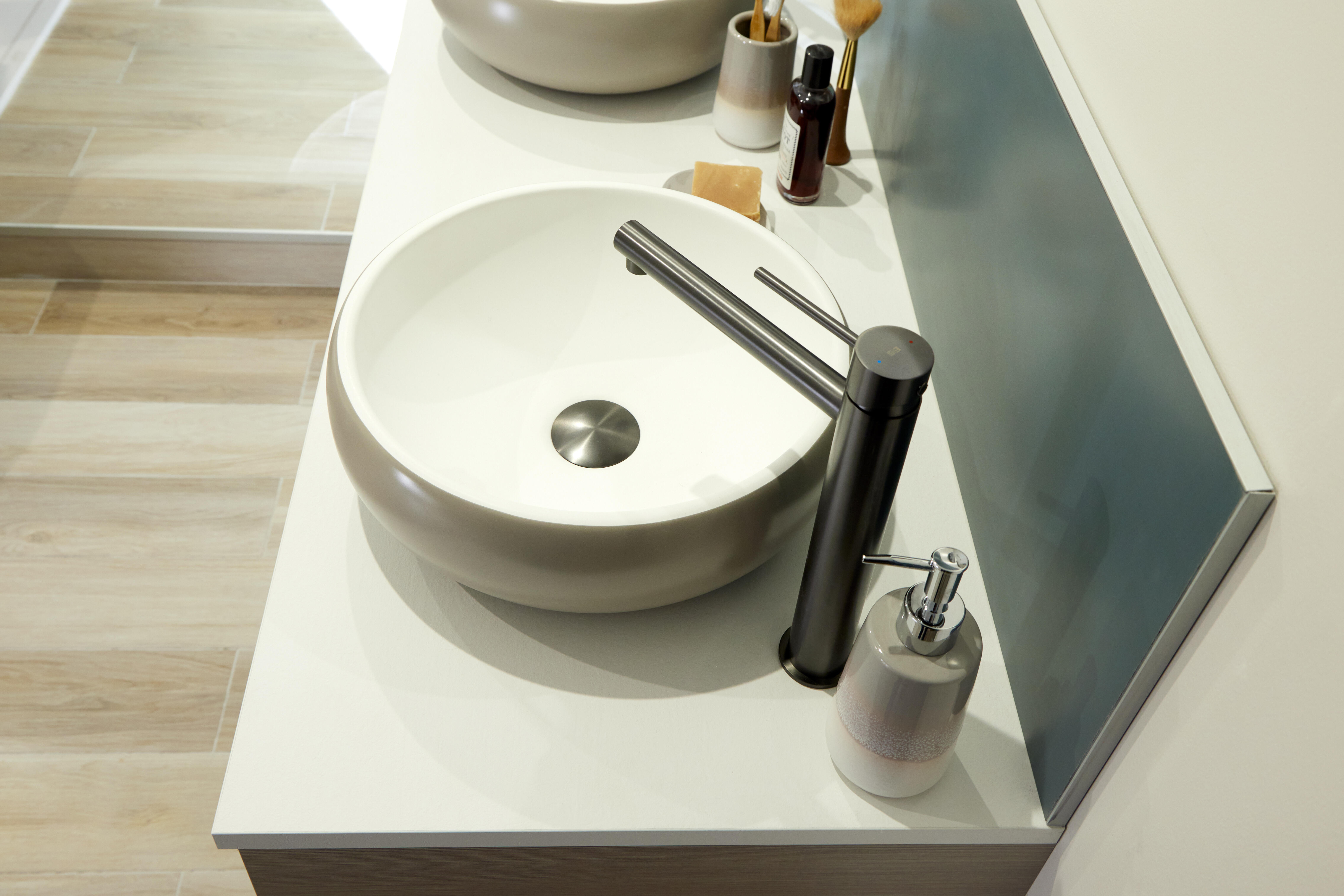 Bonde écoulement libre pour lavabo recyclé, gris, Diam.63 mm, EDOUARD ROUSSEAU - 3