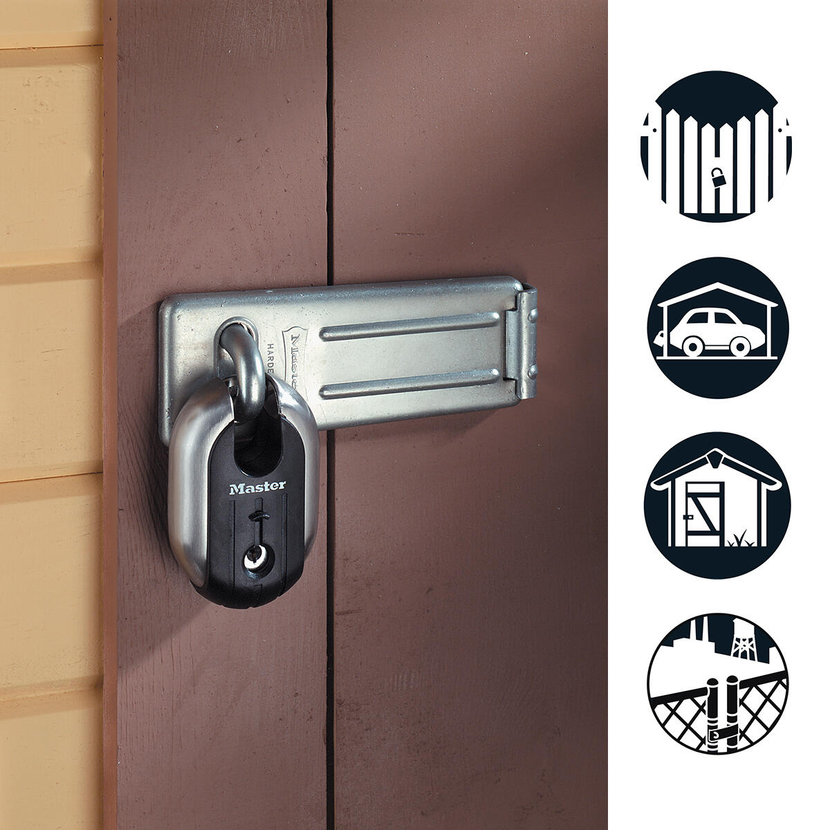 Fecho porta-cadeado aço temperado preto 110 mm Master Lock 704EURD - 4