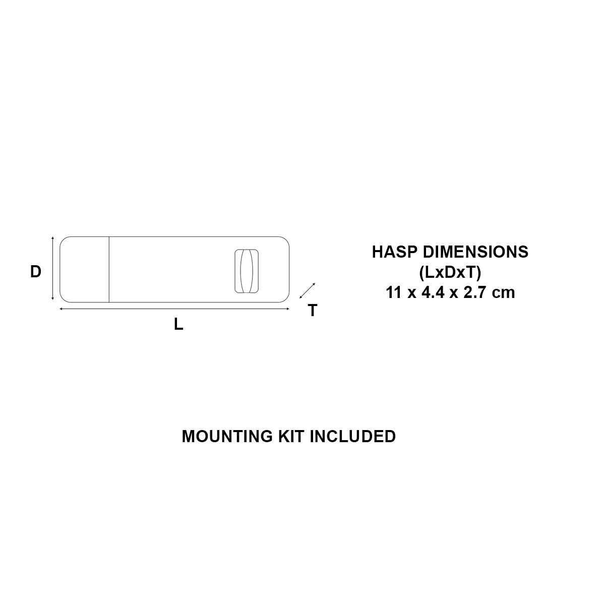 Fecho porta-cadeado aço temperado preto 110 mm Master Lock 704EURD - 3