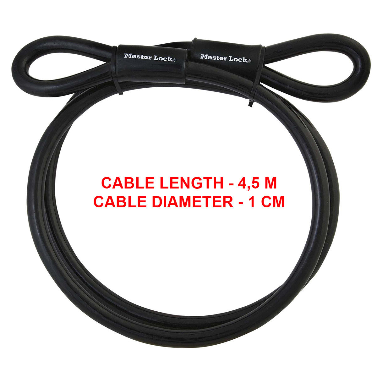 Câble antivol sans cadenas MASTER LOCK, L.4.5 m x Diam.10 mm - 4