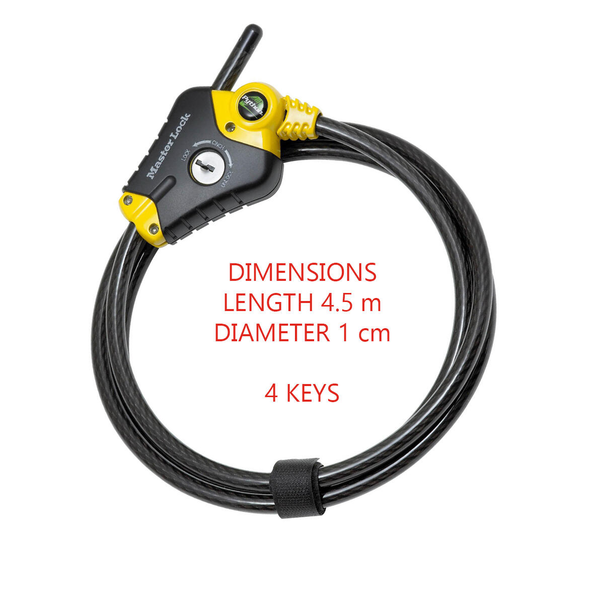 Câble antivol MASTER LOCK, L.4.5 m x Diam.10 mm - 5