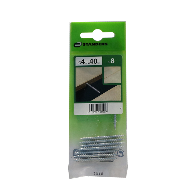 vis double filetage bois/bois acier STANDERS, Diam.4 mm x L.40 mm