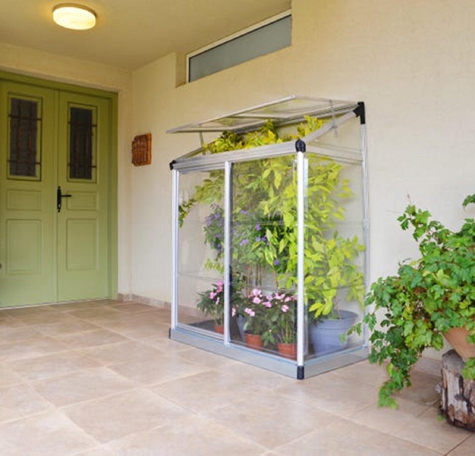 Serre fixe en polycarbonate simple paroi Lean to grow, 0.8 m² CANOPIA BY PALRAM - 2