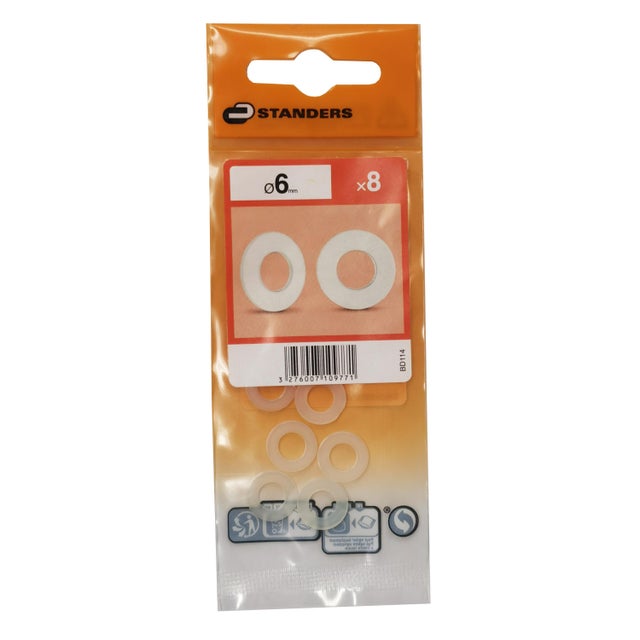 50 Rondelles Nylon Diamètre 8mm Novara Metalli - Lot De Pièces Pour Bricolage