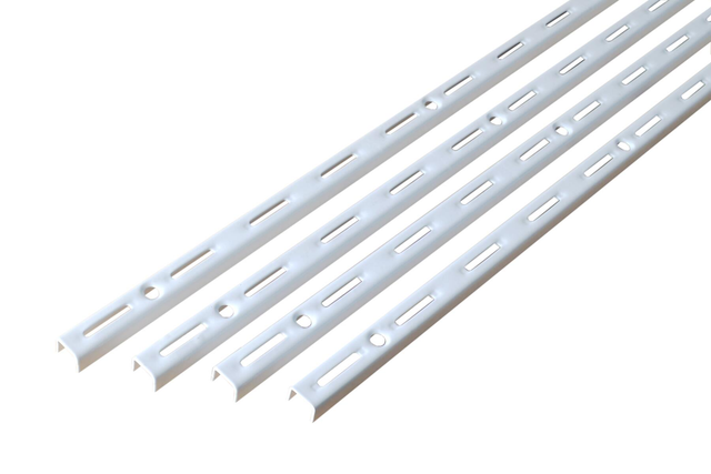 Lot de 4 crémaillères simples acier, H.200 cm entraxe 50 mm