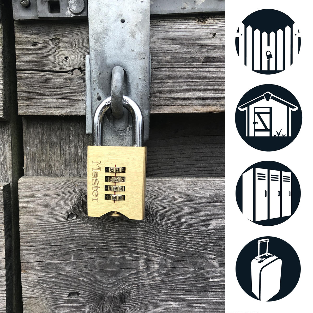 Cadenas à combinaison MASTERLOCK laiton, l.50 mm - 6