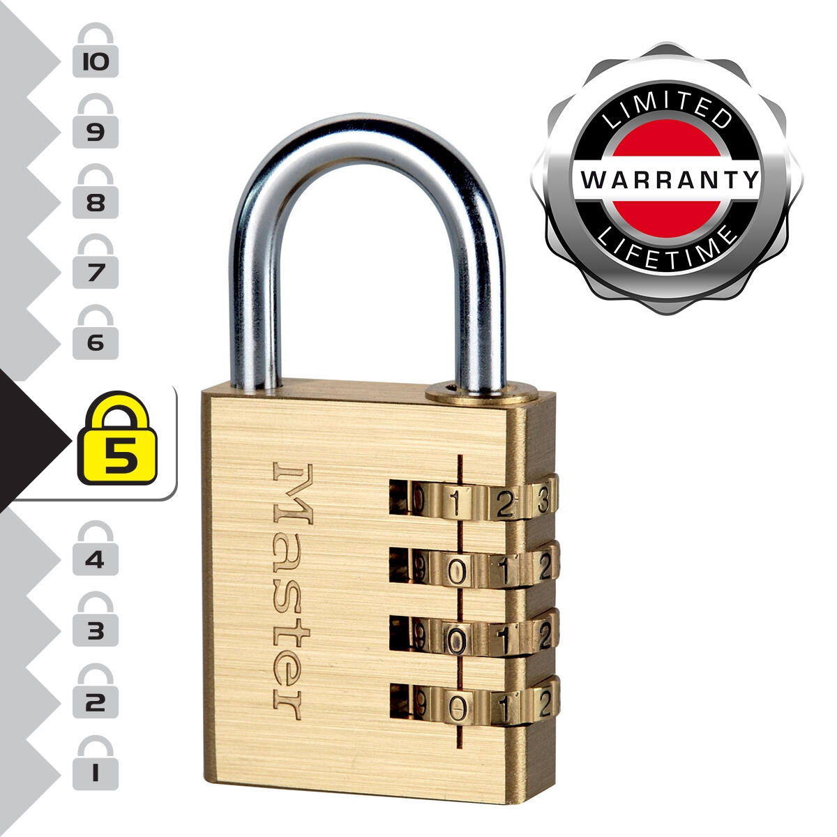 Cadenas à combinaison MASTERLOCK laiton, l.40 mm - 5