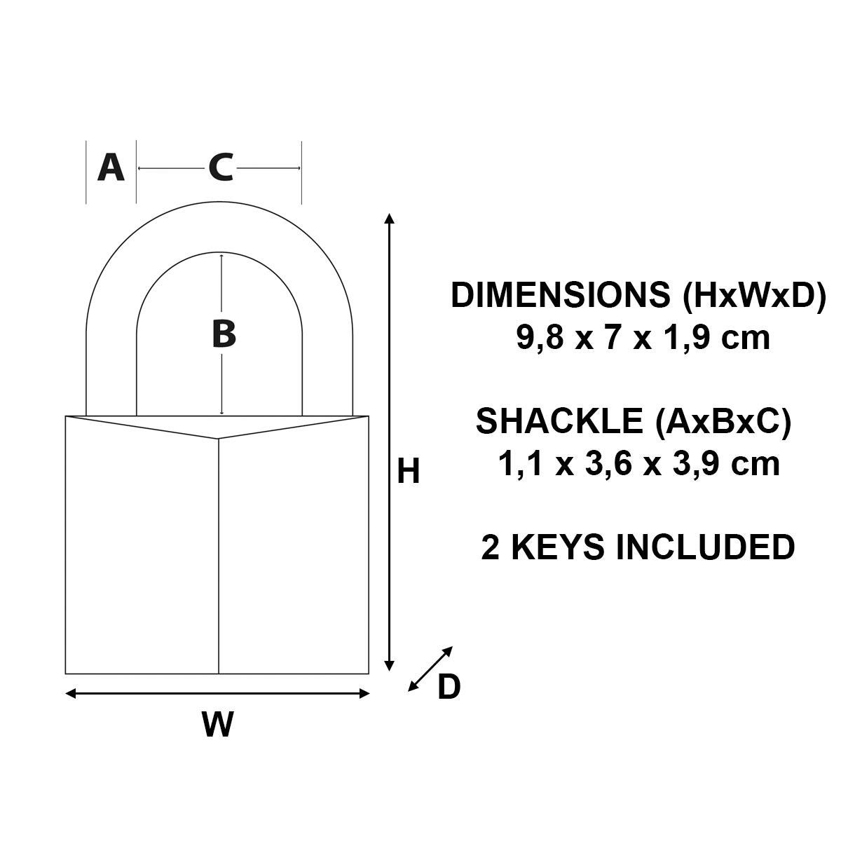 Cadenas avec clé MASTER LOCK laiton, l.70 mm - 2