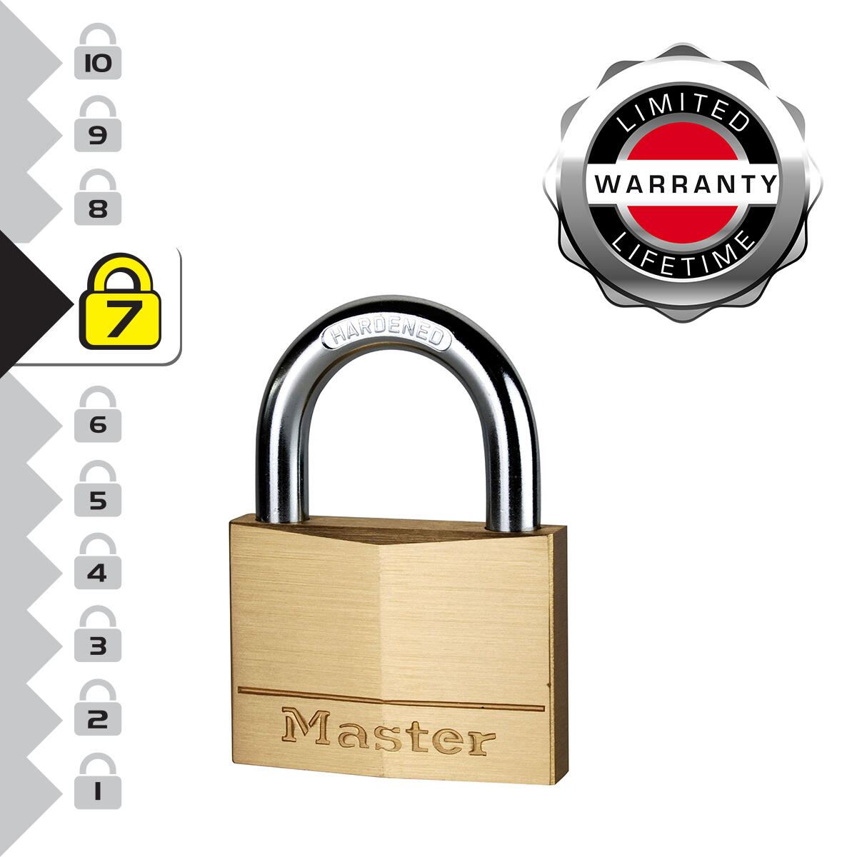 Cadenas avec clé MASTER LOCK laiton, l.70 mm - 5