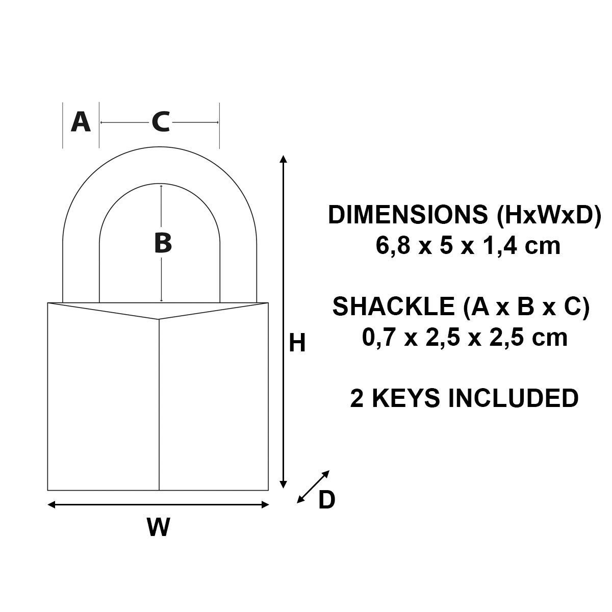 Master Lock 150EURD Cadenas à Clé en Laiton, Doré, 6,8 x 5 x 1,4 cm - 2