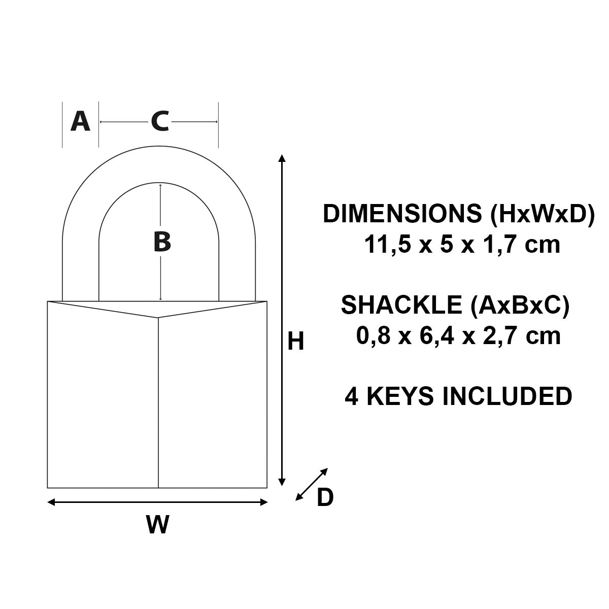 Cadenas avec clé MASTER LOCK laiton, l.50 mm - 4