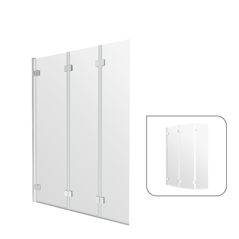 Pare-baignoire pliable transparent chromé, H.150 x l.120 cm Charm - 3