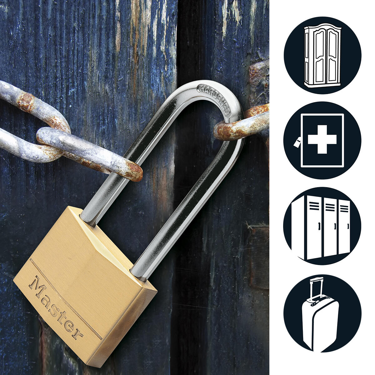 Cadenas avec clé MASTER LOCK laiton, l.50 mm - 2
