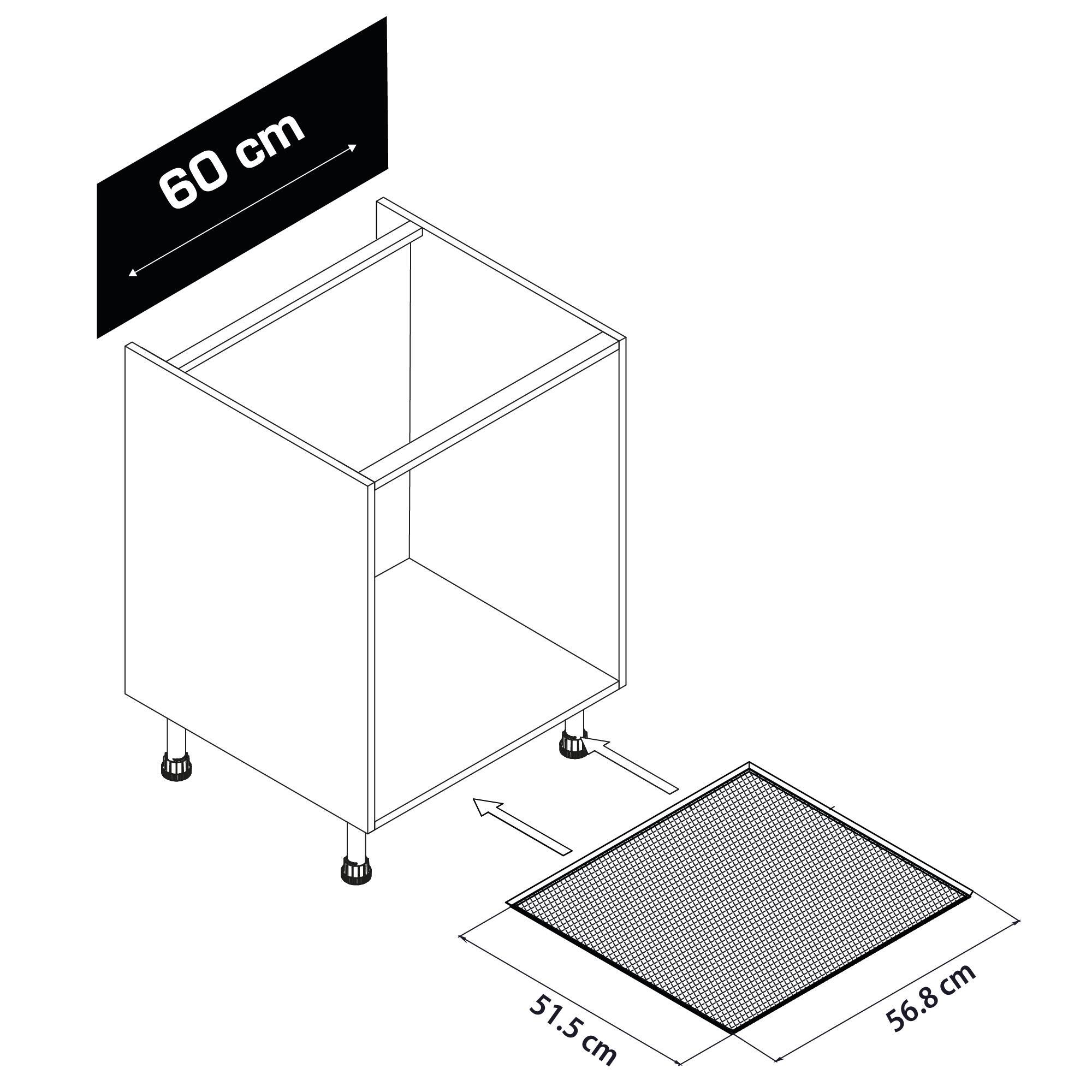 Protection sous-évier en aluminium l.56.8 x H.1 x P.51.5 cm - 2