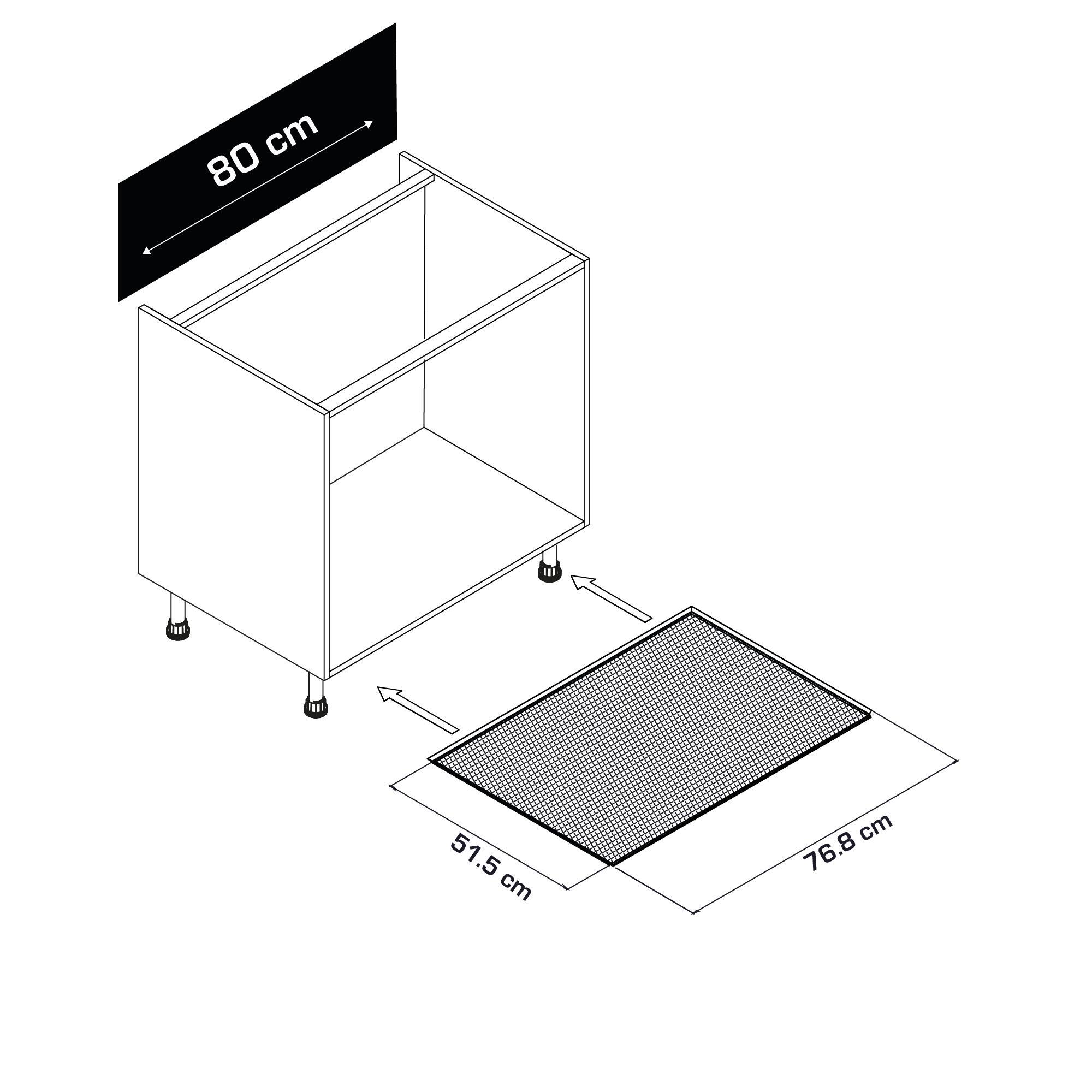 Protection sous-évier en alliage d'aluminium l.76.8 x H.1 x P.51.5 cm - 3