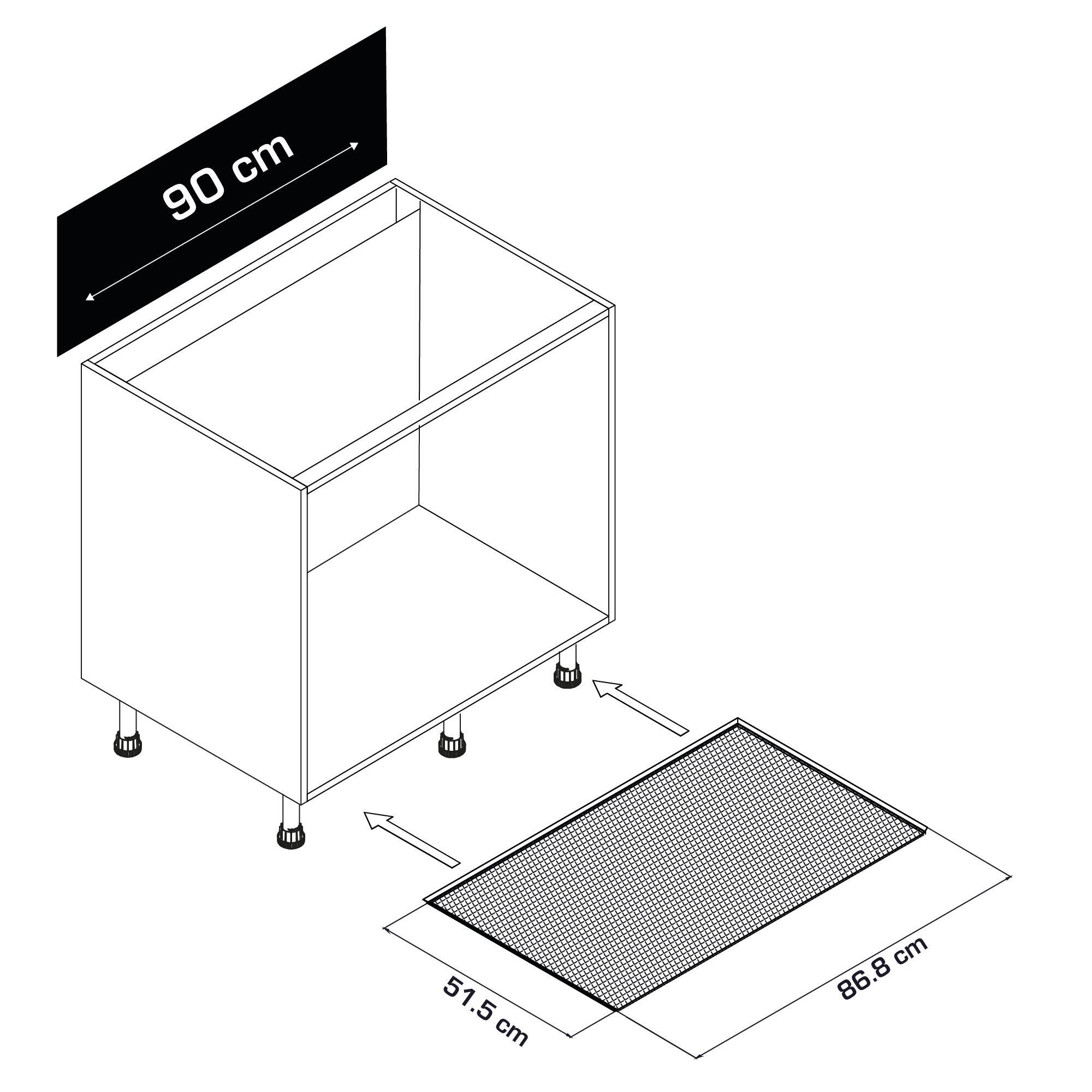 Protection sous-évier en aluminium l.86.8 x H.1 x P.51.5 cm - 2