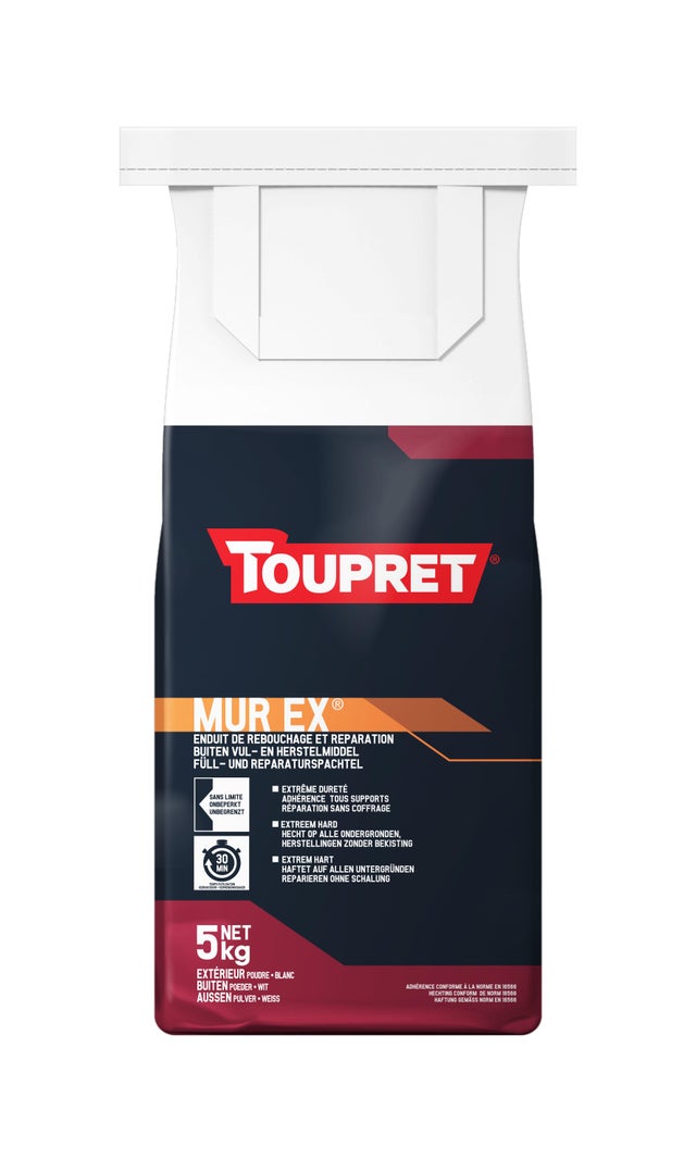Enduit de rebouchage en poudre extérieur 5 kg - Murex TOUPRET